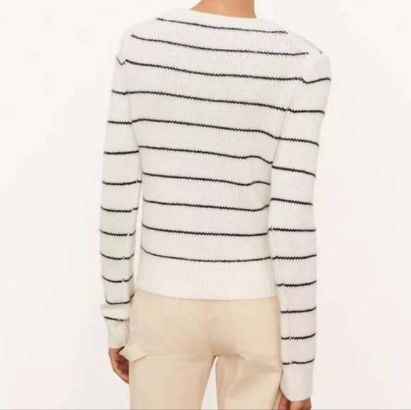 Vince Cashmere Striped Fitted Crew Neck - Picture 2 of 6